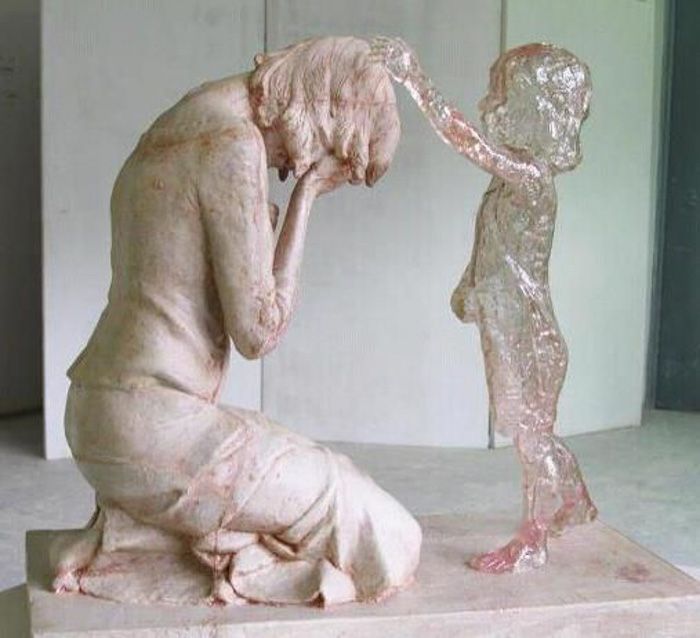 grieving mother statue