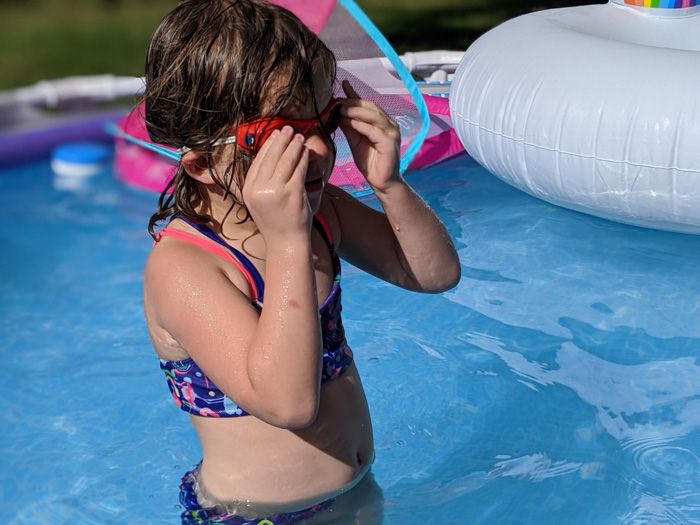 Swimming in our pool